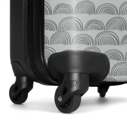 Donkergrijze halve cirkels NBS - Handbagage koffer - Kinderen Unisex middel -wiel