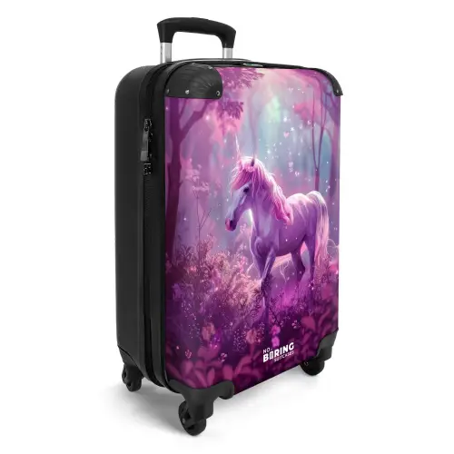 Eenhoorn Omringd door Paarse Natuur NBS - Handbagage koffer - Unisex middel -productfoto_3d