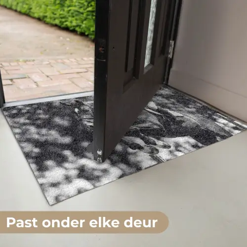 Springen - Paard - Zwart - Wit Deurmat klein -USP_NL