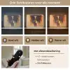Giraf - Bruin - Abstract - Geschilderd Light Box met batterij (Wandlamp) middel -USP_lichtkleurNL