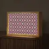 Patroon - Paars - Bloem Light Box met kabel (Tafellamp) klein -z3d_website