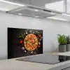 Pizza - Groente - Kruiden - Keuken - Industrieel keuken achterwand spatscherm klein -3d_schuin