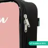 Pinguïn - Stippen - Roze - Minimalistisch Kinderkoffer - Zwart klein -rits_NL