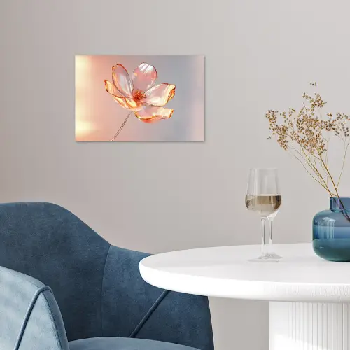 Glazen - Bloem - Roze poster papier klein -sfeer3