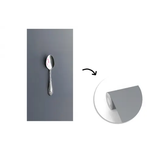 Zilver - Metaal - Lepel fotobehang vinyl groot -3d