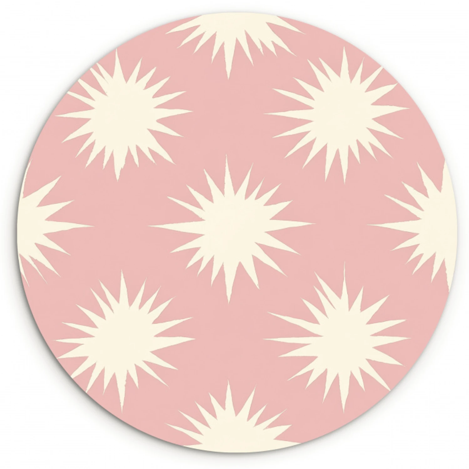 Zonnen - Patroon - Roze Wandcirkel kunststof plaat 5mm dik klein 188 -3d
