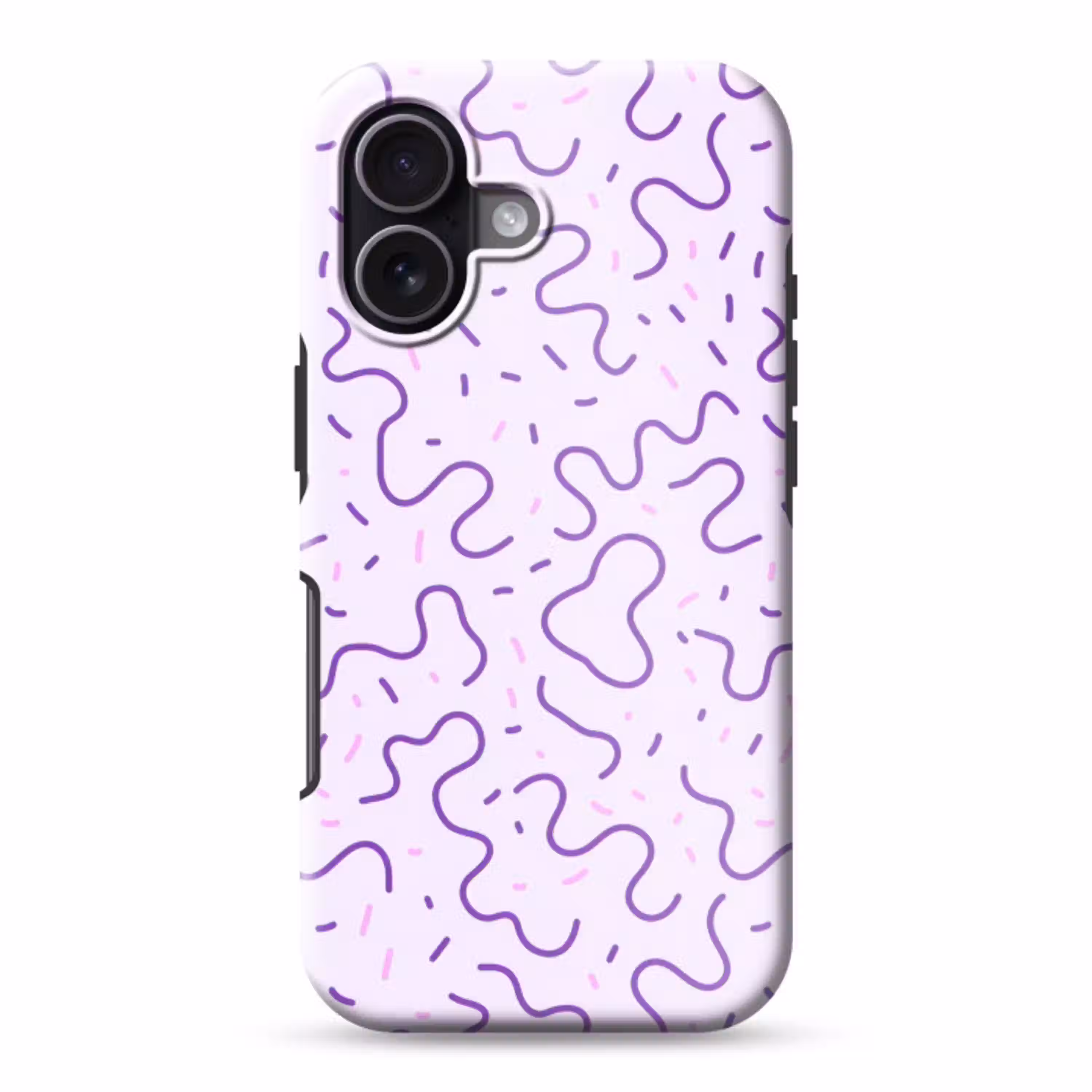 Paars - Abstract - Memphis - Retro - Spikkels - Patroon Toughcase MagSafe Apple iPhone 17 klein 1017 -3d