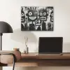 Schilderij - Figuren - Zwart - Abstract PET vilt klein -sfeer5