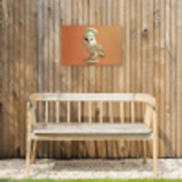 Kerkuil - Koksmuts - Oranje - Vogel Tuinposter op houten frame 2 cm dik klein -sfeer4