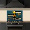 Specerijen - Lepel - Kruiden - Bruin - Geel - Groen keuken achterwand spatscherm klein -sfeer1
