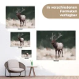Edelhert - Gewei - Schildering - Rustiek tuinposter los doek klein -Xsfeer9_DE