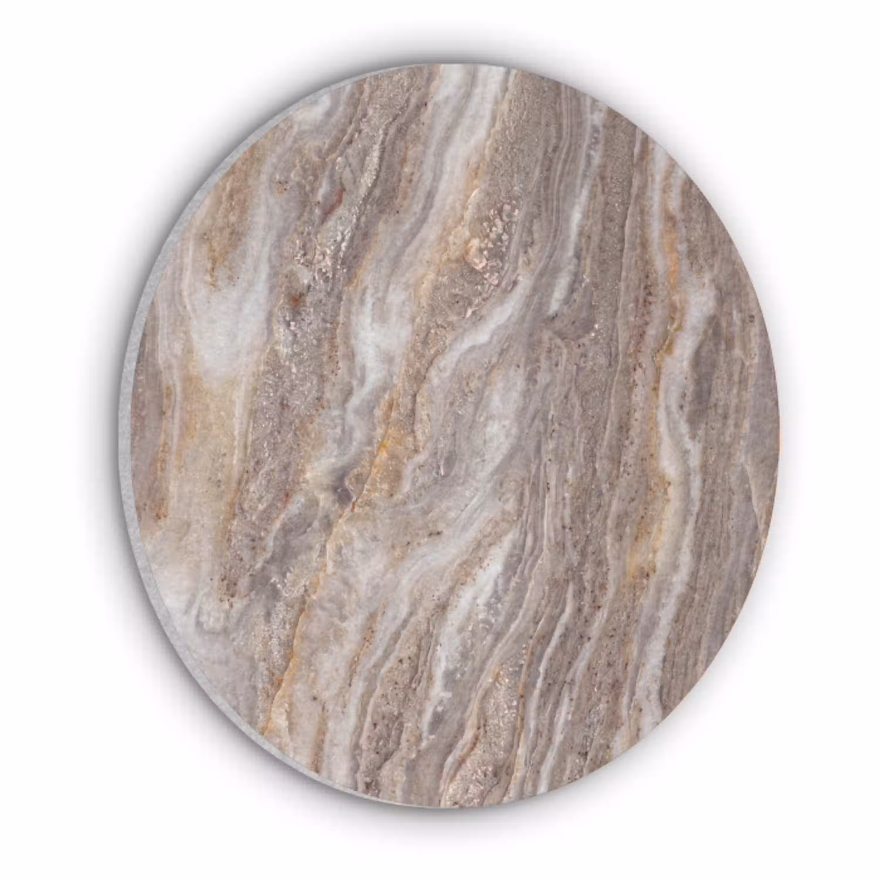 Textuur - Steen - Abstract - Beige Akoestische PET Vilt - Rond klein -3d