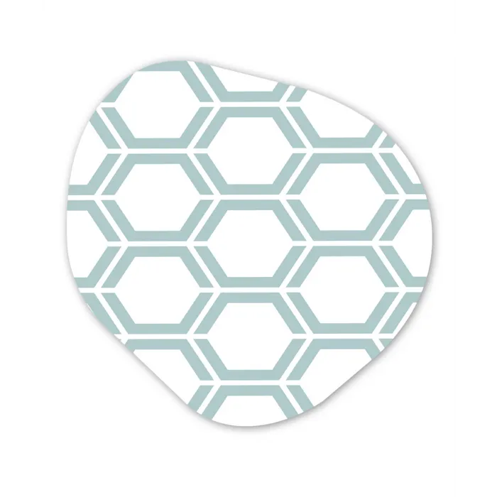 Patroon - Lijn - Design - Hexagon Wandcirkel Organisch Forex 3mm klein 629 -3d