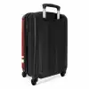 Rode achtergrond met wit kruispatroon linksonder NBS - Handbagage koffer - Kinderen Unisex middel -achterkant