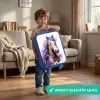 Aquarel paard met paarse manen Kinderkoffer - Blauw klein -sfeer2_NL