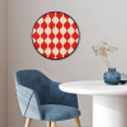 Golvend patroon - Retro - Rood - Beige Fotolijst rond zonder passe partout klein 856 -sfeer2