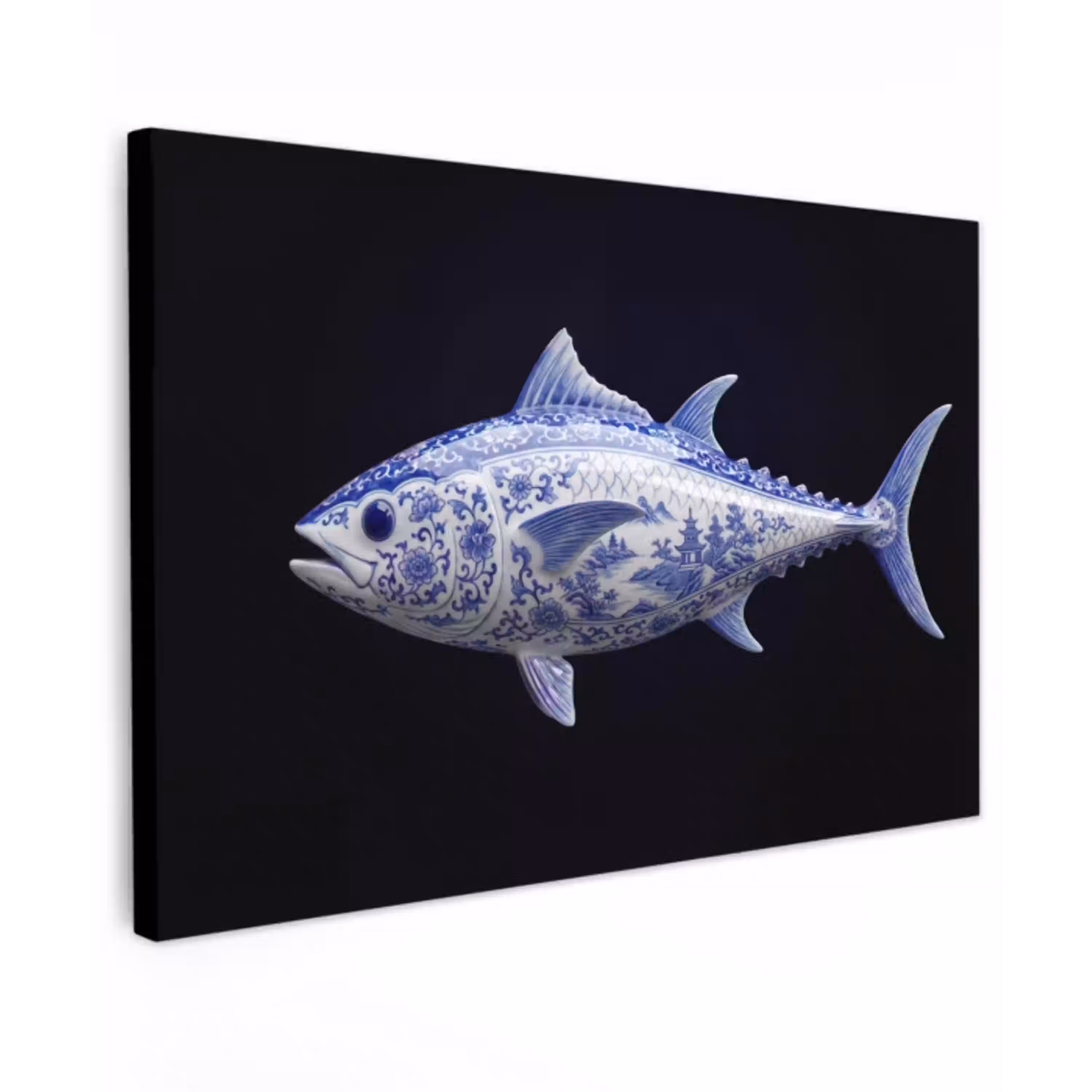 Porselein - Tonijn - Delfts - Blauw canvas 2cm klein -z3d