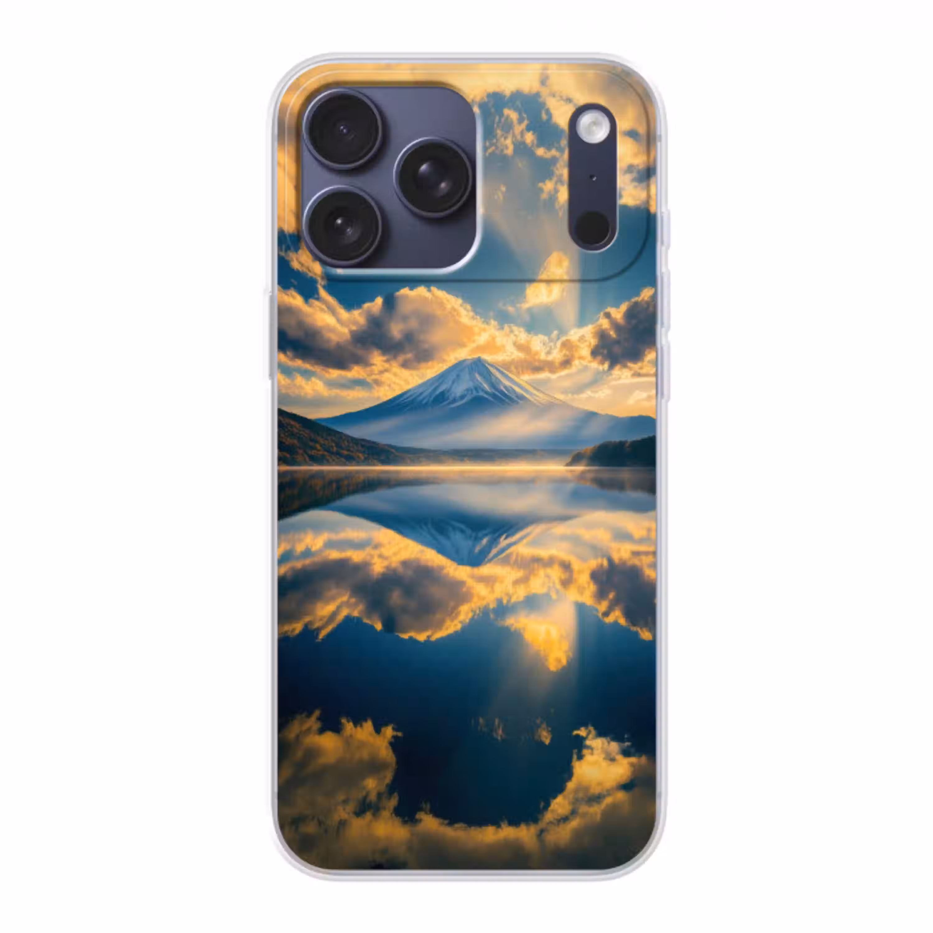 Berg - Rivier - Zonsondergang Telefoonhoesje iPhone 17 Pro Max klein -3d