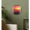 Doorkijk - Tulpen - Zonsondergang - Bloemen - Kleurrijk Wandcirkel kunststof plaat 5mm dik klein -sfeer3
