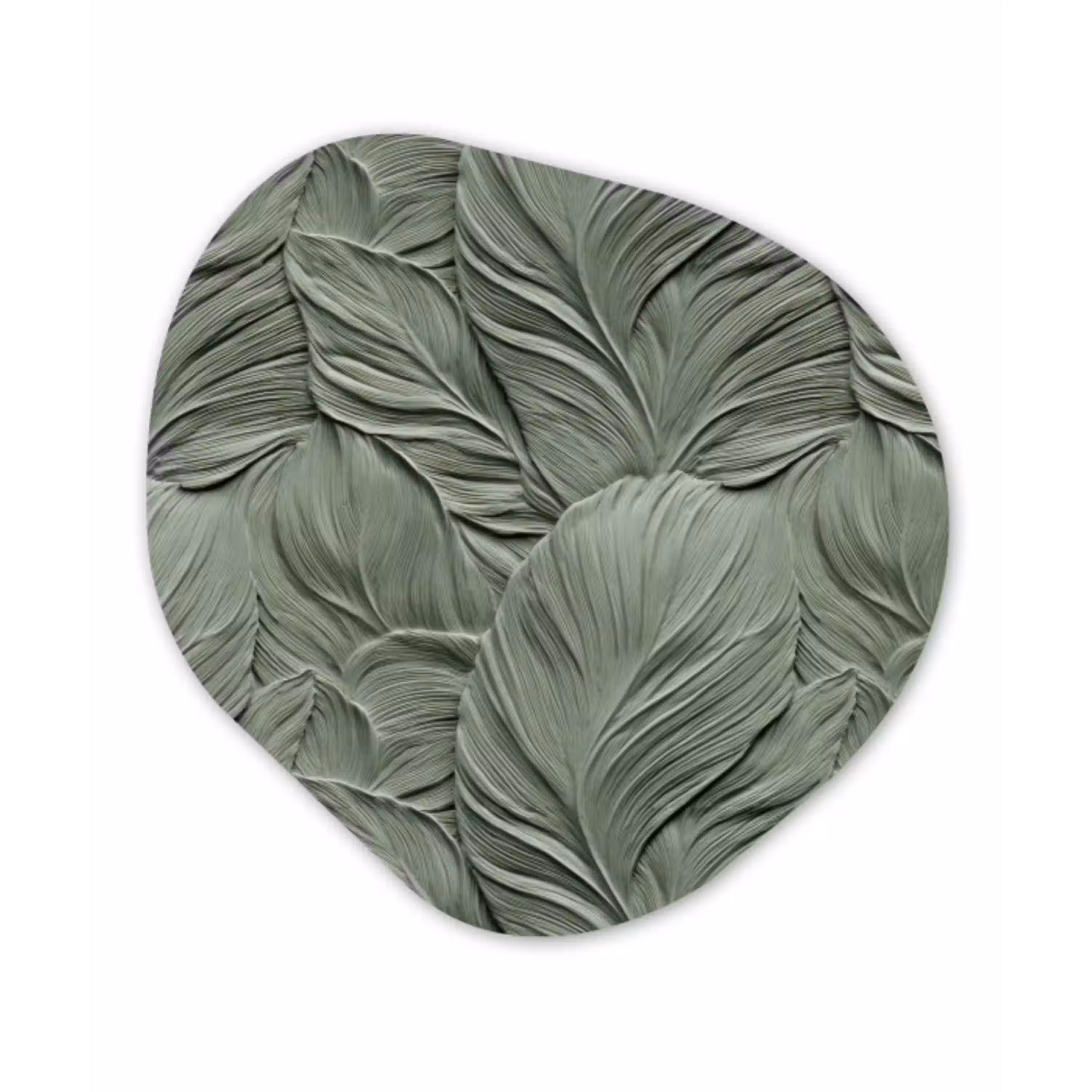 Bladeren - Textuur - Groen Wandcirkel Organisch Forex 3mm klein 629 -3d
