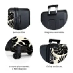 Modern - Monstera - Zwart NBS - Large koffer - Volwassenen Unisex groot -zzzzzzzbolletjes_FR