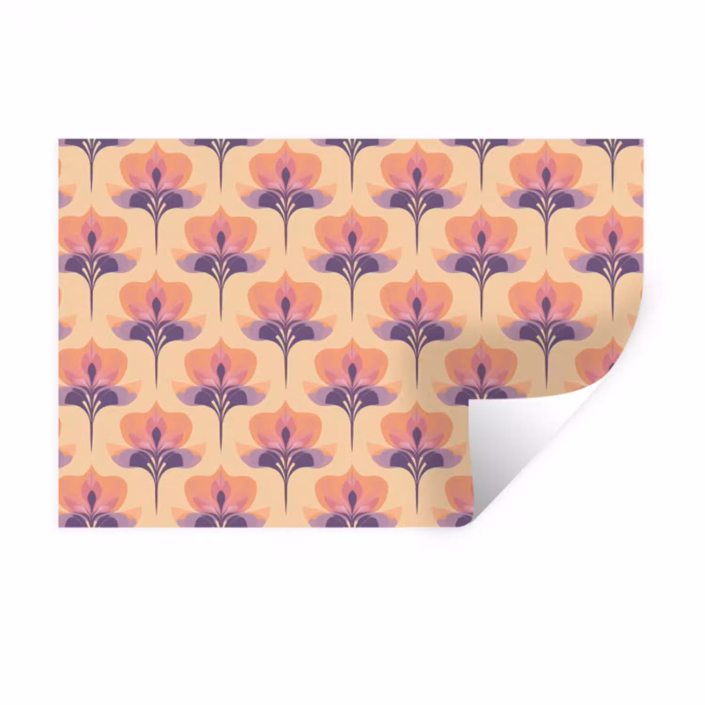 Botanisch - Patroon - Pastel Muursticker klein 286 -3d