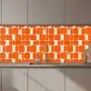 Patroon - Retro - Oranje keuken achterwand 2 middel 871 zz_3dshopping
