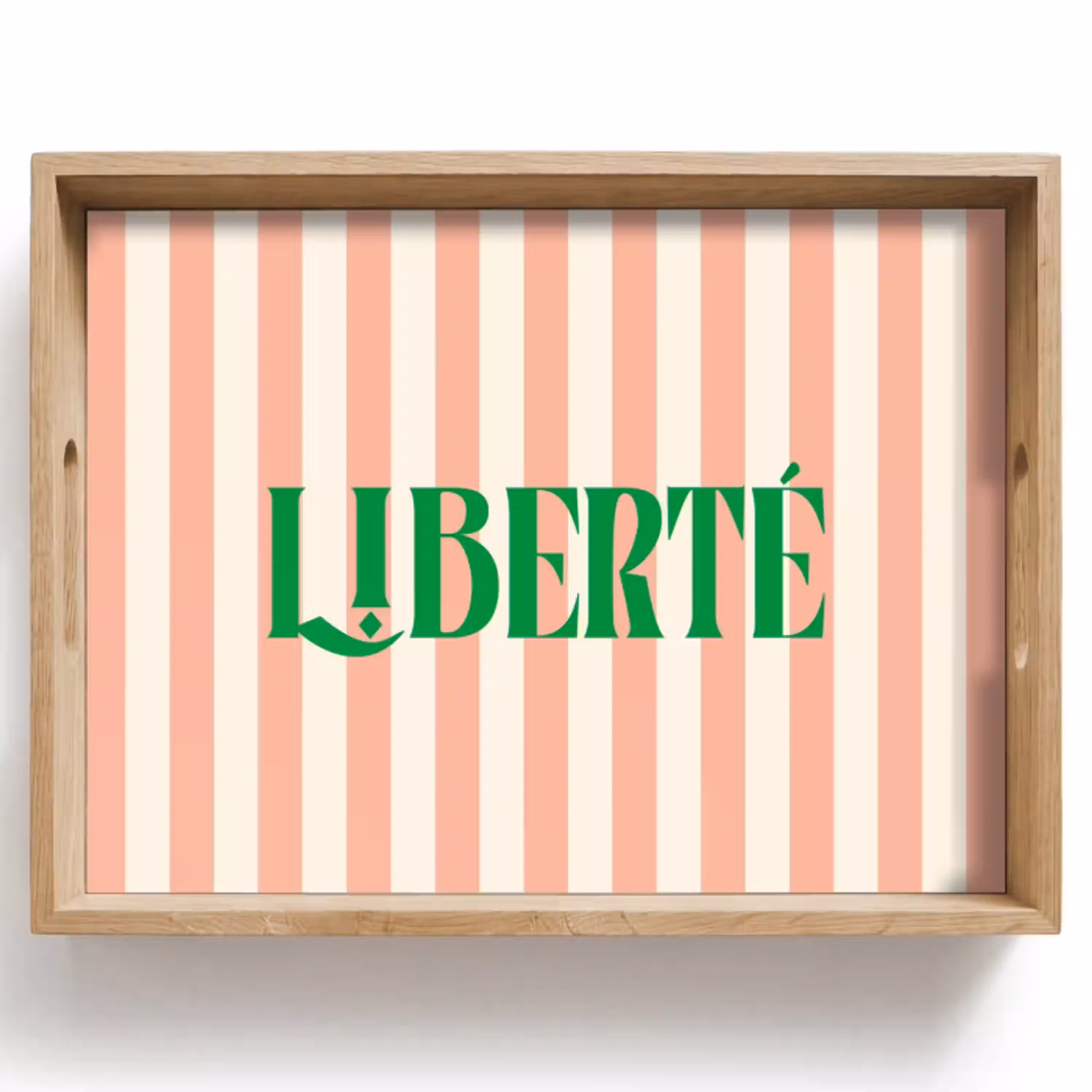 Zachtroze - Groen - Strepen - Liberté Dienblad Rechthoek middel -z3d_shopping