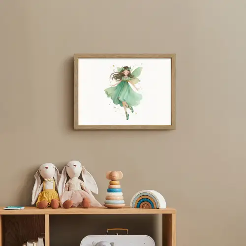 Bosfee - Groen - Sprookje Light Box met batterij (Wandlamp kind) middel -sfeer2_kind