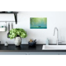 Bootje - Water - Bladeren - Bloesems Muursticker klein -keuken