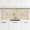 Lichtbeige - Marmer - Aders keuken achterwand 2 middel 871 -3d