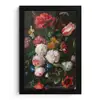 Stilleven met bloemen in een glazen vaas - Schilderij van Jan Davidsz. de Heem fotolijst zwart zonder passe partout klein -3d