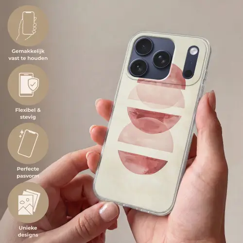 Minimalistisch - Cirkels - Roze Telefoonhoesje iPhone 17 Pro klein -sfeer3_NL