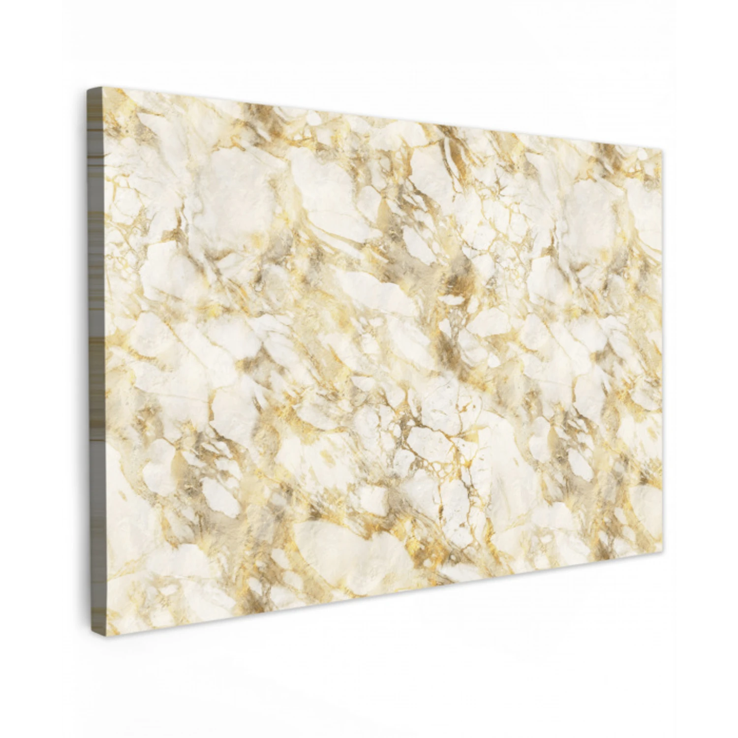 Warm - Gouden - Marmer - Patroon Tuinposter op houten frame 2 cm dik klein 845 -3d