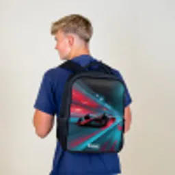 Raceauto - Baan - Neon - Verlichting Rugzak - Zwart middel -sfeer8