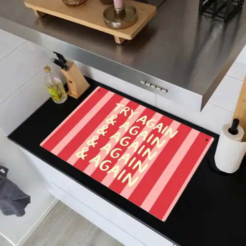 Strepen - Rood - Try again Inductie beschemer met haakjes klein -sfeer1