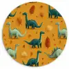Dinosaurussen - Stekels - Herfstbladeren - Bruin Wandcirkel kunststof plaat 5mm dik klein -3d