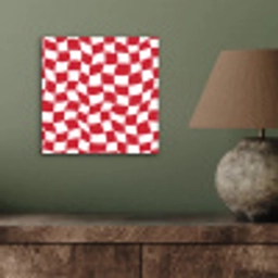 Golvend - Patroon - Rood aluminium wit klein 46 -sfeer2