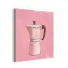 Roze - Mokkapot - Illustratie - Koffie aluminium wit klein -3d