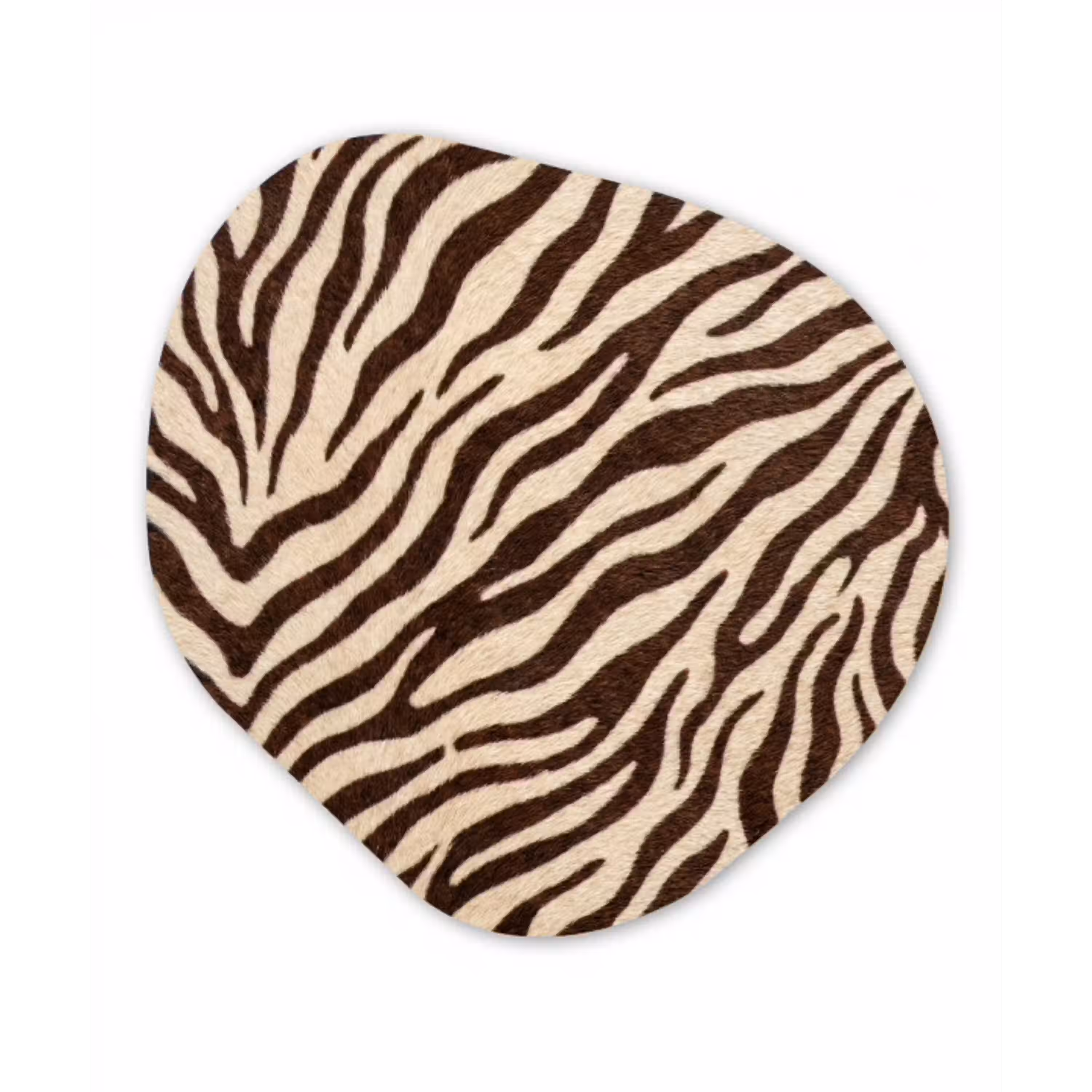 Zebra - Strepen - Bruin Wandcirkel Organisch Forex 3mm klein -3d