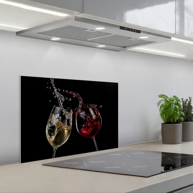 Dynamische Wijnsymfonie keuken achterwand spatscherm klein -3d_schuin