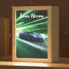 Race auto - Blauw - Groen Light Box met kabel (Kinderlampje) klein -zzz_3d_website