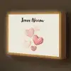 Hartjes - Roze - Minimalistisch - Illustratie Light Box met batterij (Wandlamp kind) middel -z3d_website