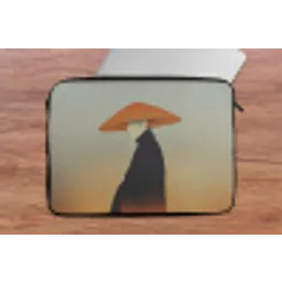 Minimalistisch - Silhouet - Oranje laptophoes neopreen klein -tafel