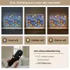 Bloemen - Patroon - Blauw Light Box met batterij (Wandlamp kind) middel -USP_lichtkleurNL