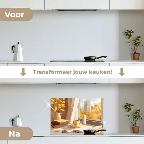 Thee - Boek - Thee - Herfst keuken achterwand spatscherm klein -voor_na_NL
