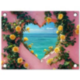 Hart - Zee - Muur tuinposter los doek klein -3d