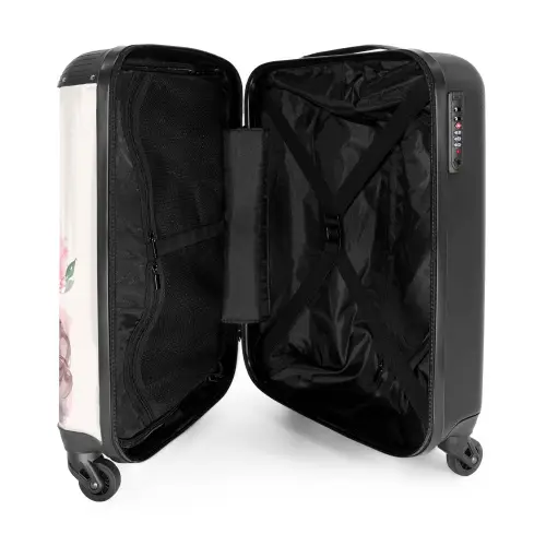 Fashion - Bloemen NBS - Handbagage koffer - Kinderen Unisex middel -binnenkant