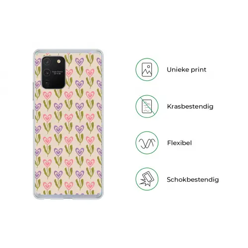 Bloemen - Hartjes - Patroon Telefoonhoesje Samsung Galaxy S10 Lite klein 364 -specsS10Lite