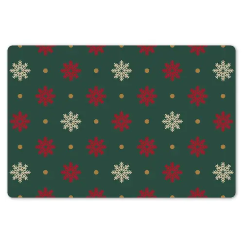 Illustratie - Sneeuwvlokken - Groen Placemat vinyl groot 368 -zzsfeer1_Kitchenyeah-website